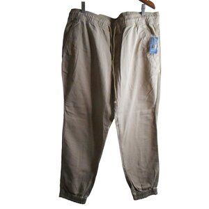 NWT American Rag Jogger Pant XL tan elastic waist leg 100% cotton pants